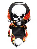 Bandana Cap Totenkopf mit Flammen