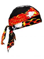Bandana Cap Totenkopf mit Flammen