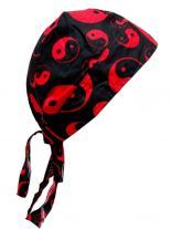 Bandana Cap Yin Yang rot schwarz