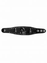 Leder Armband 3 Totenköpfe