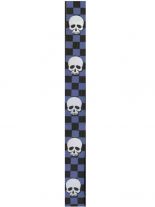 Hosenträger Totenköpfe auf Schachbrettmuster blau