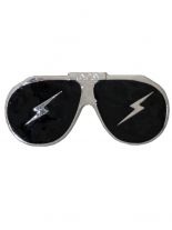 Gürtelschnalle Brille schwarz