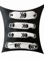 Schnürsenkel Totenköpfe weiß schmal bones