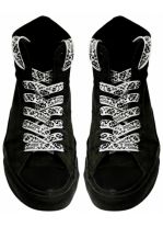 Schnürsenkel Punk Skull schwarz schmal