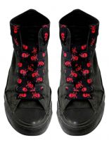 Schnürsenkel roter Totenkopf schmal