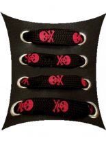 Schnürsenkel roter Totenkopf schmal