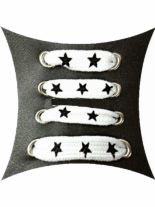 Schnürsenkel Sterne weiß schmal Star