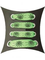 Schnürsenkel Spinnennetz grün schmal