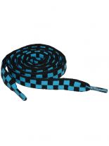 Schnürsenkel Schachbrettmuster blau schmal