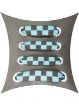 Schnürsenkel Schachbrettmuster blau schmal