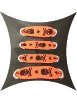 Schnürsenkel Totenkopf orange schmal
