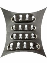 Schnürsenkel Dead Heads weiß schmal