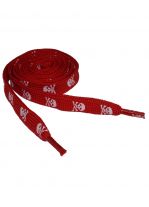 Schnürsenkel Totenköpfe weiß rot schmal