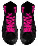 Schnürsenkel Neon Pink Totenköpfe schmal