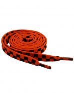 Schnürsenkel Schachbrettmuster neon orange schmal