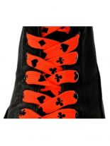 Schnürsenkel Kartenspiel neon orange schmal