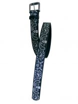 Gürtel bedruckt schwarz Skull