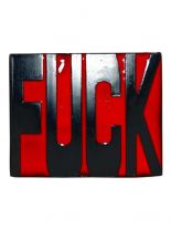Gürtelschnalle Fuck rot