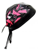 Bandana Cap Kunstleder schwarz Death Rider