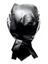Bandana Cap Kunstleder schwarz Tribal
