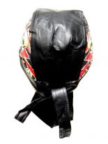 Bandana Cap Kunstleder schwarz Cross skull