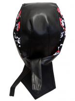Bandana Cap Kunstleder schwarz Piraten