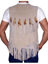 Country Lederweste beige