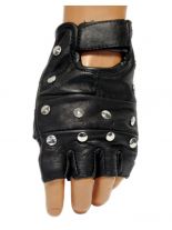 Fingerlose Lederhandschuhe mit Flachnieten