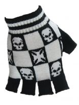 Fingerlose Handschuhe Eisernes Kreuz Totenkopf