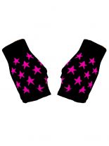 Fingerlose Handschuhe Sterne Pink