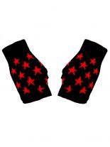 Fingerlose Handschuhe Sterne rot