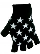 Fingerlose Handschuhe Sterne weiß