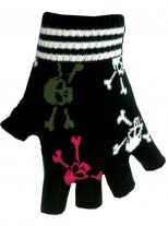 Fingerlose Handschuhe bunte Totenköpfe