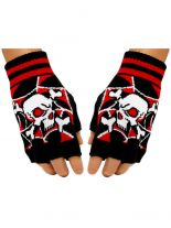 Fingerlose Handschuhe Killer Totenköpfe rot