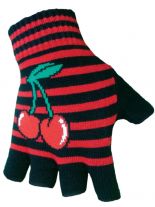 Fingerlose Handschuhe Kirschen