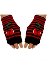 Fingerlose Handschuhe Kirschen