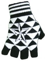 Fingerlose Handschuhe Stern kariert