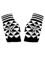 Fingerlose Handschuhe Stern kariert