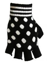 Fingerlose Handschuhe Punkte weiß
