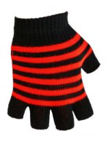 Fingerlose Handschuhe Neon Orange gestreift