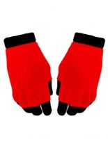 Multi Handschuhe neon rot 2 in 1