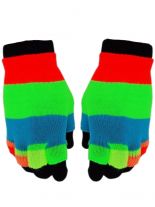 Multi Handschuhe gestreift bunt 2 in1