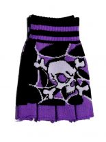 Fingerlose Handschuhe Skull lila