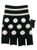 Fingerlose Handschuhe weiße Punkte