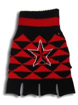 Fingerlose Handschuhe Stern rot