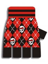 Fingerlose Handschuhe Skull Lady rot