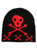 Beanie Totenkopf mit Knochen