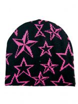 Beanie Sterne pink schwarz