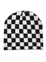 Beanie schwarz und weiß kariert