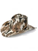 Cowboyhut Camouflage braun weiß